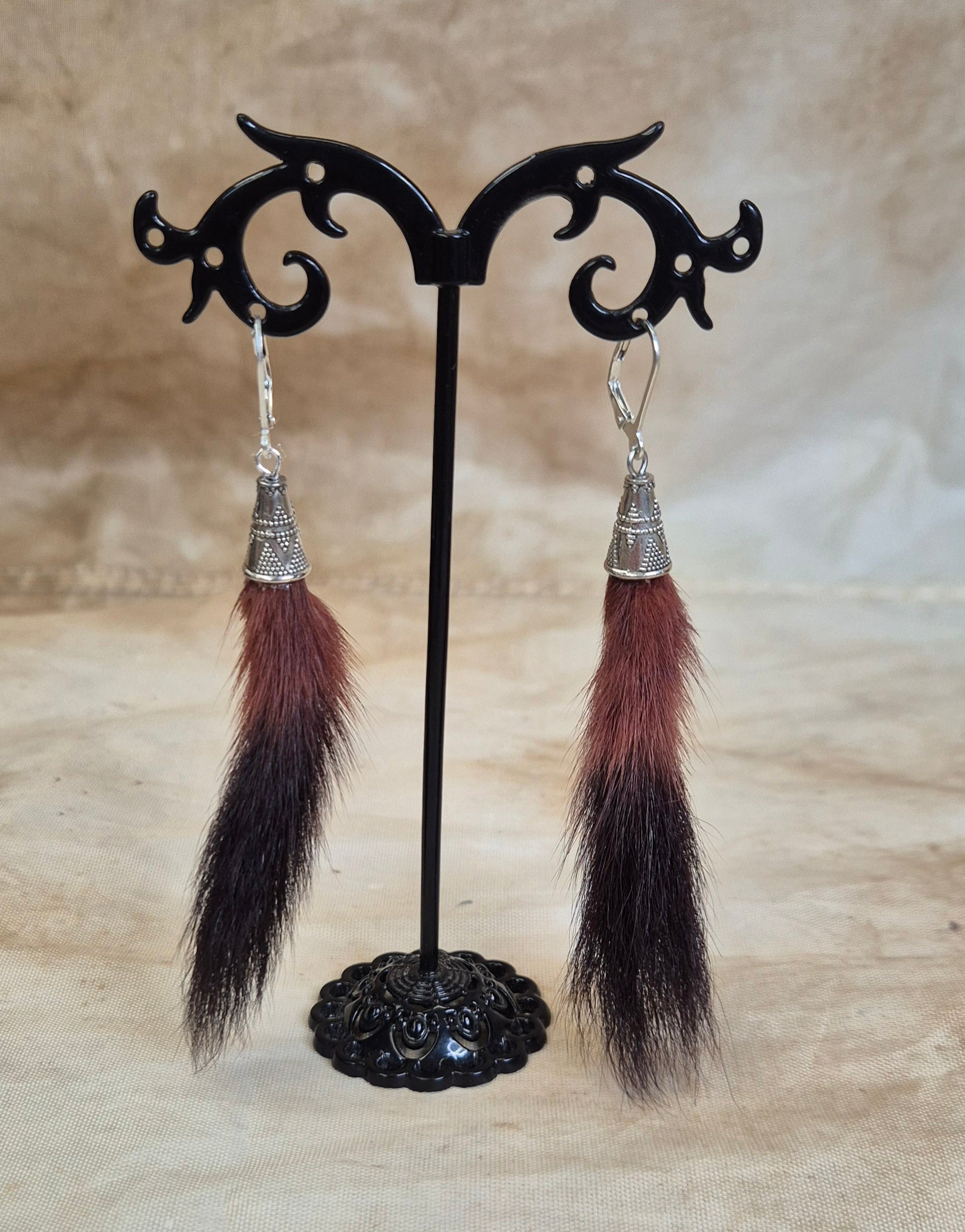 Mink Tail Earrings