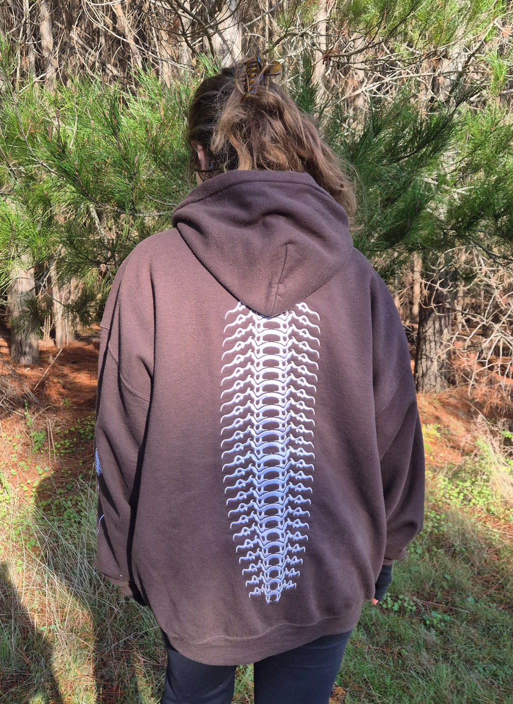 Biophilic Hoodie - Dark Chocolate & White