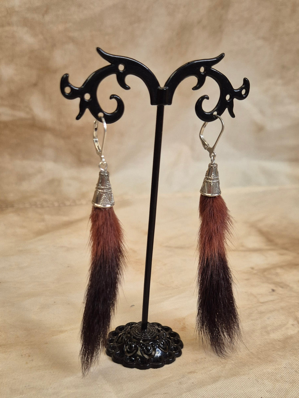 Mink Tail Earrings