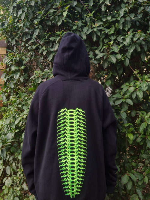 Biophilic Hoodie - Black & Green XXL