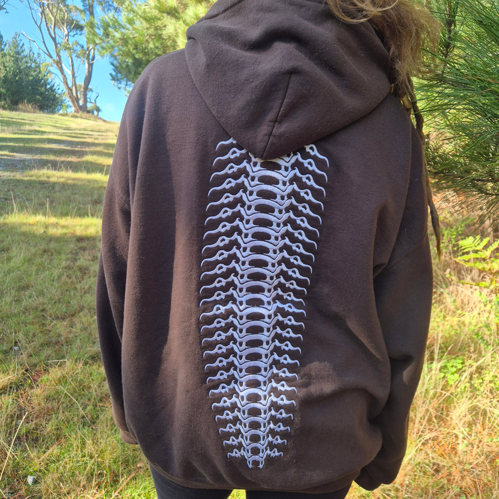 Biophilic Hoodie - Dark Chocolate & White
