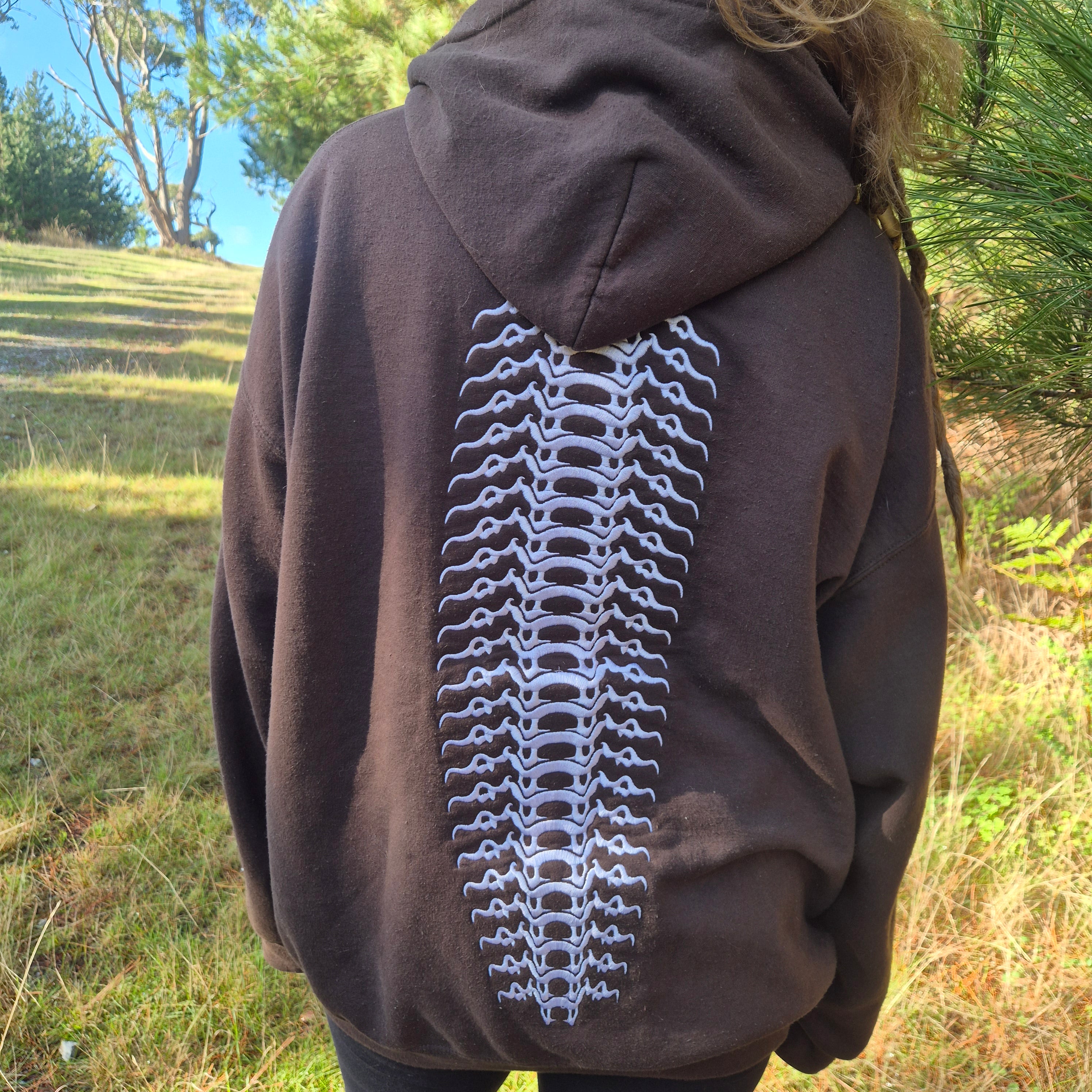 Biophilic Hoodie - Dark Chocolate & White