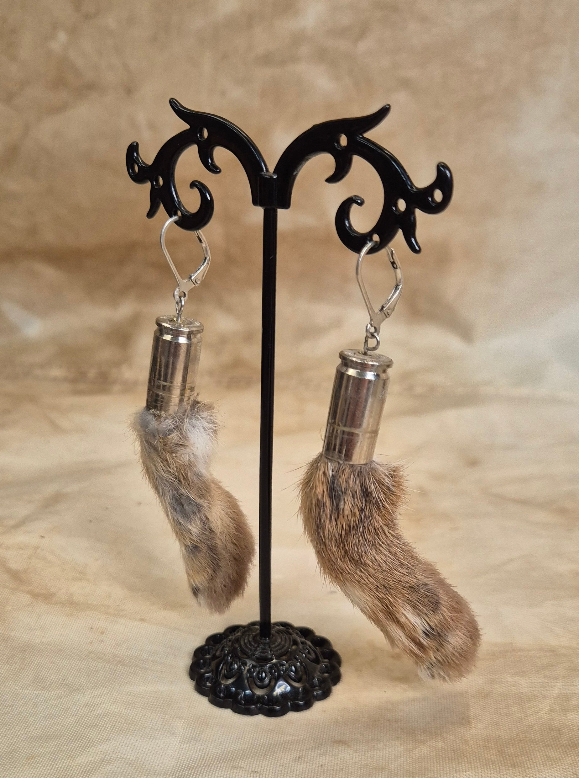 Rabbit Paw Earrings